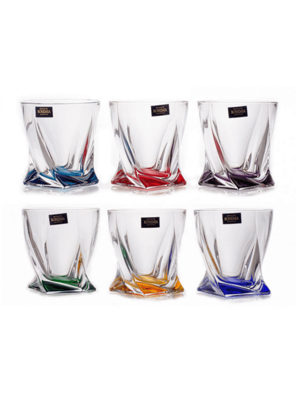 Kристални Чаши За Жестоки Пијалаци (Во Боја) Сет 6/1 - 'Collection Quadro DOF Tumbler' Bohemia Crystal