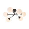 Тавански Црн Лустер Со 6 Опал Топки - BLC Ceiling Light BV01-00113