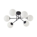 Тавански Црн Лустер Со 6 Опал Топки - BLC Ceiling Light BV01-00113