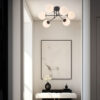 Тавански Црн Лустер Со 6 Опал Топки - BLC Ceiling Light BV01-00113