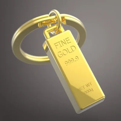 Привезок - Gold Bar Keychain Belgium Jewelry